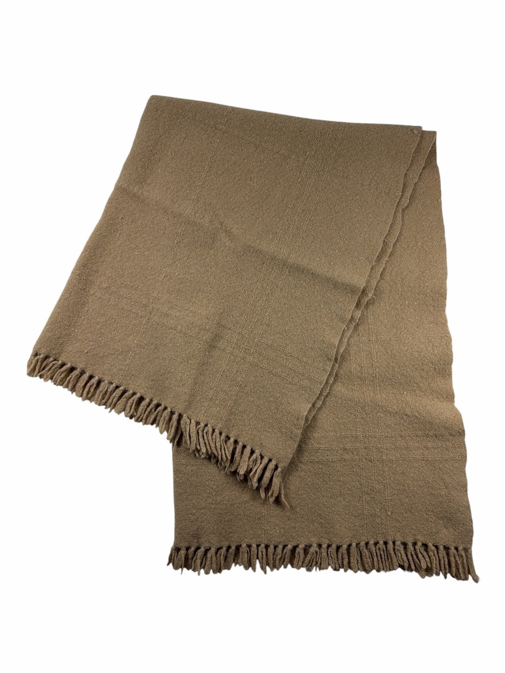 The Three Weavers Handwoven Fringe Throw Blanket 100% Virgin Wool Size 55"X40"